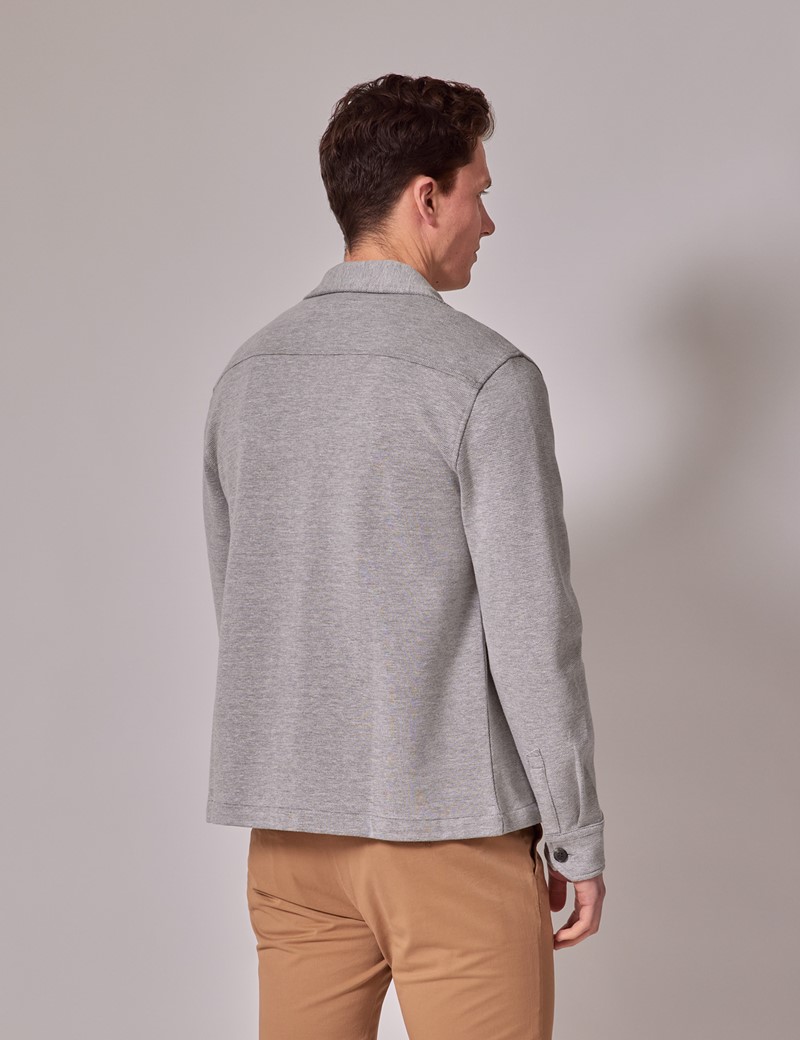 Grey Textured Overshirt