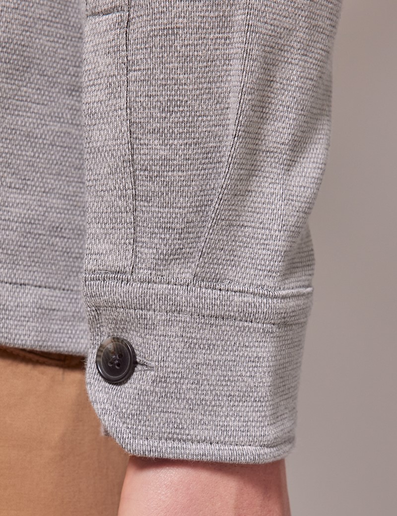 Men's Grey Textured Overshirt | Hawes & Curtis