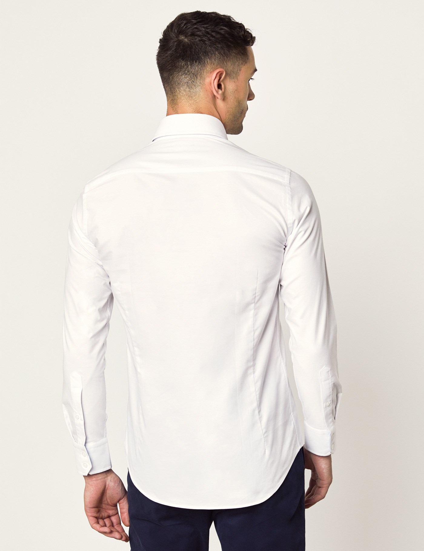 Men's White Oxford Slim Fit Shirt - Single Cuff - Button Down | Hawes ...