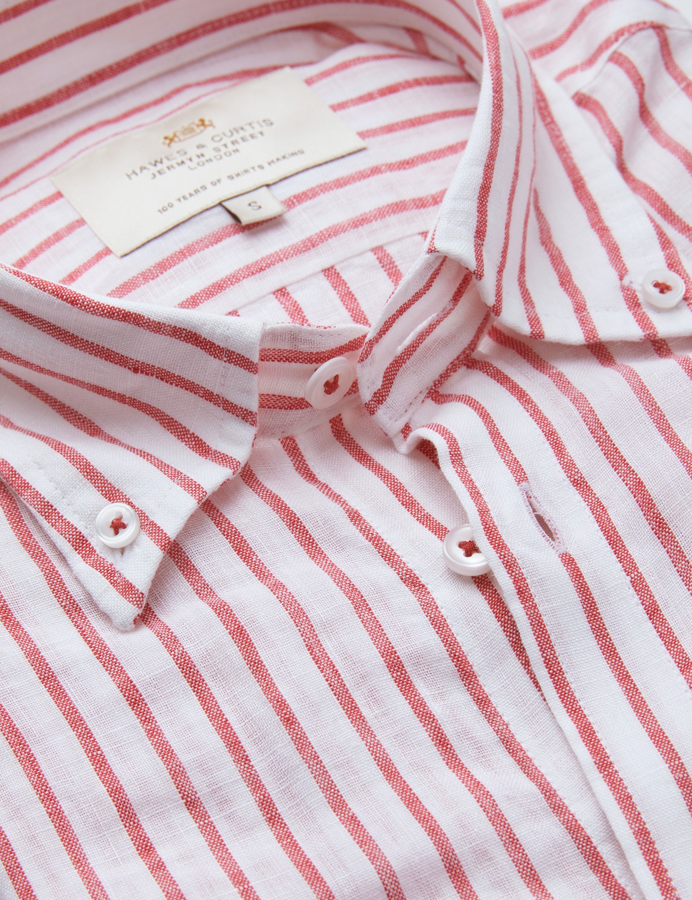 mens red and white stripe shirt