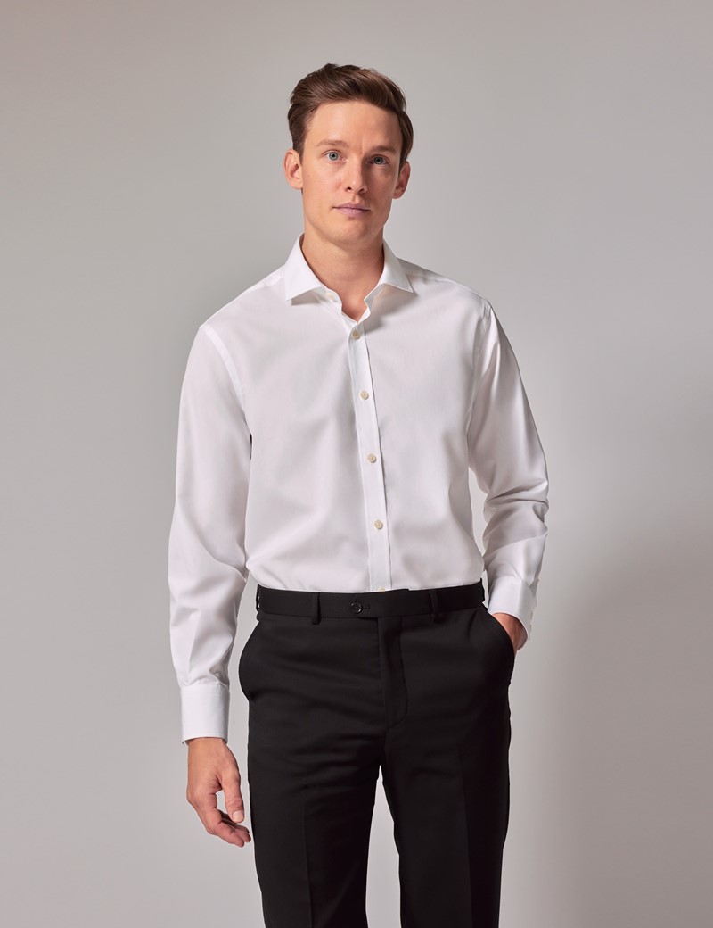 110th Anniversary White Poplin Classic Shirt - Windsor Collar