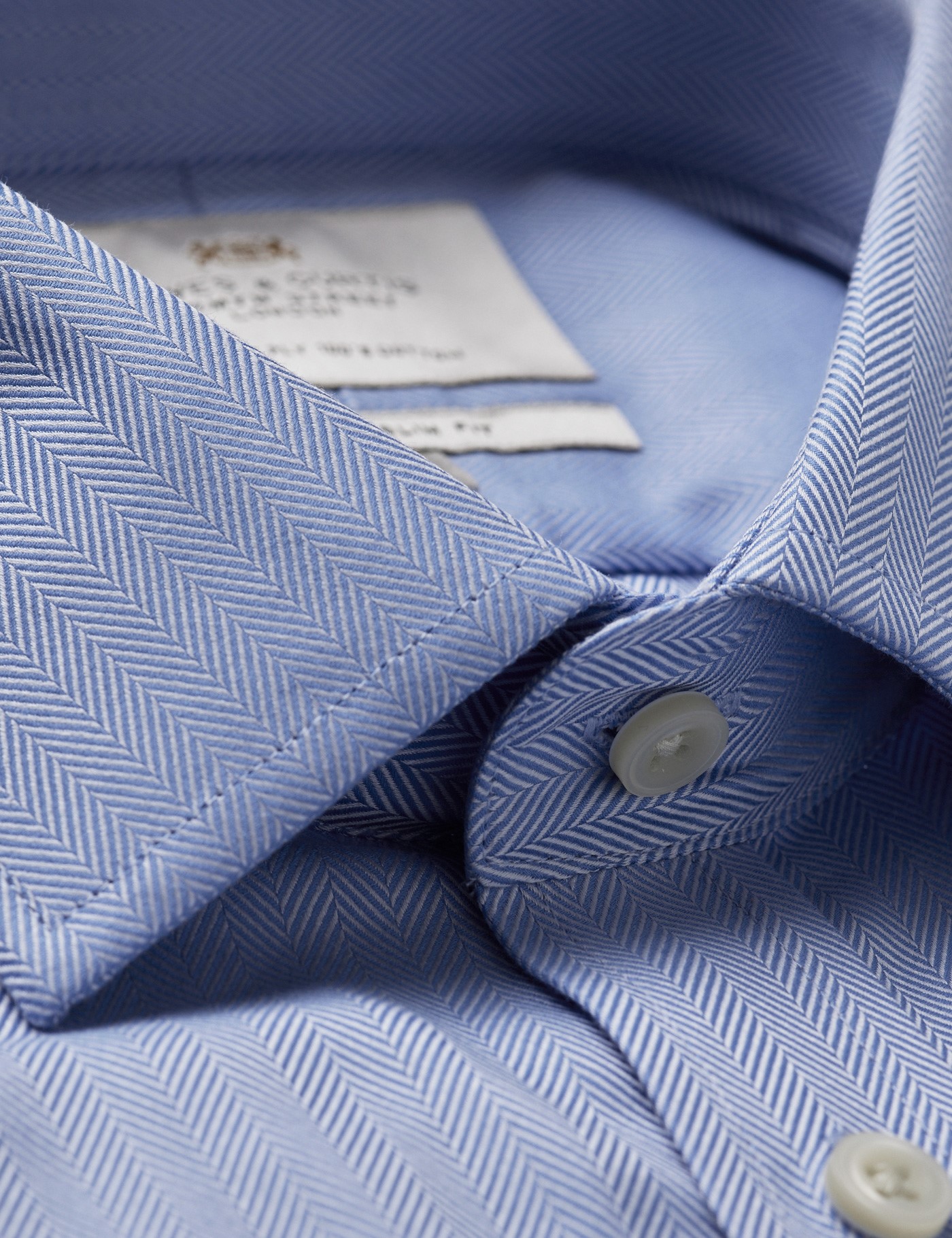 & Classic Fit Herringbone Shirt 18" collar 38" sleeve