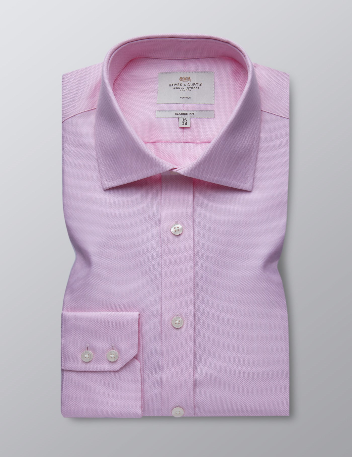 Hawes & Curtis Classic Pink Twill Fit Non-Iron Shirt Size: 16" collar, 36" sleeve