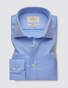 Bügefreies Businesshemd – Classic Fit – Kentkragen – blau