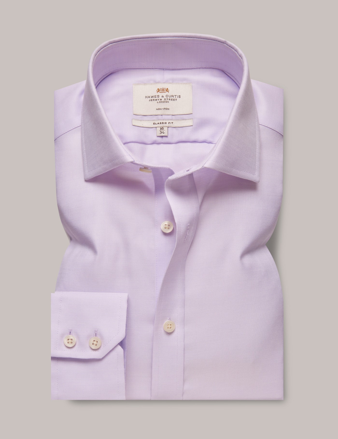 Hawes & Curtis Classic Fit Lilac & White Non-Iron Shirt Size: 16" collar, 36" sleeve image 2