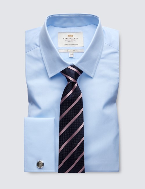 Formal Blue Classic Shirt - Double Cuffs