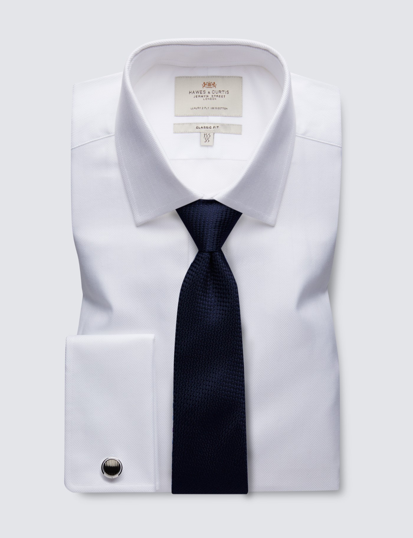 Men's White Classic Shirt - French Cuff | Hawes and Curtis