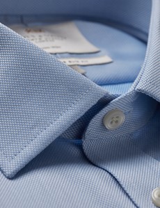 Men's Non-Iron Blue Pique Classic Shirt - French Cuff