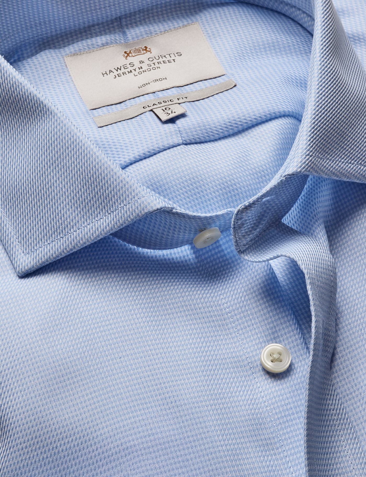 & Classic Fit Textured Weave Non Iron Shirt 18" collar 38" sleeve