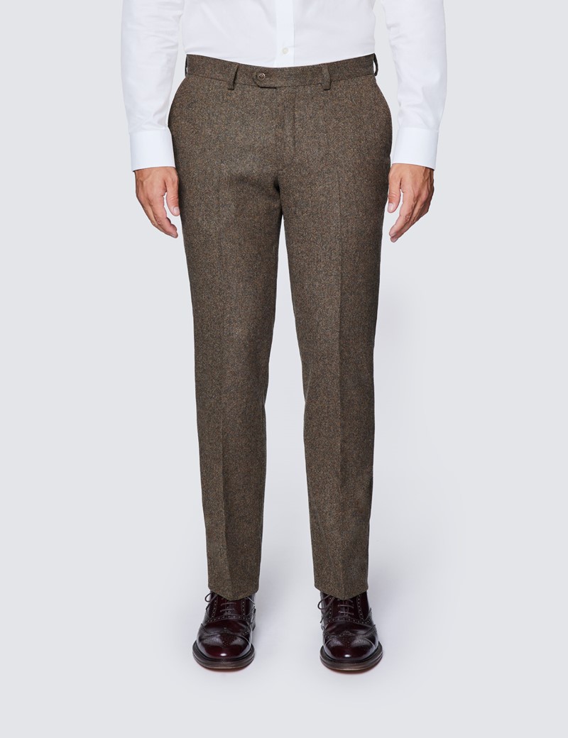 Tweed Anzug Zweiteiler – 1913 Kollektion – Wolle – Slim Fit – 2-Knopf Einreiher – braun