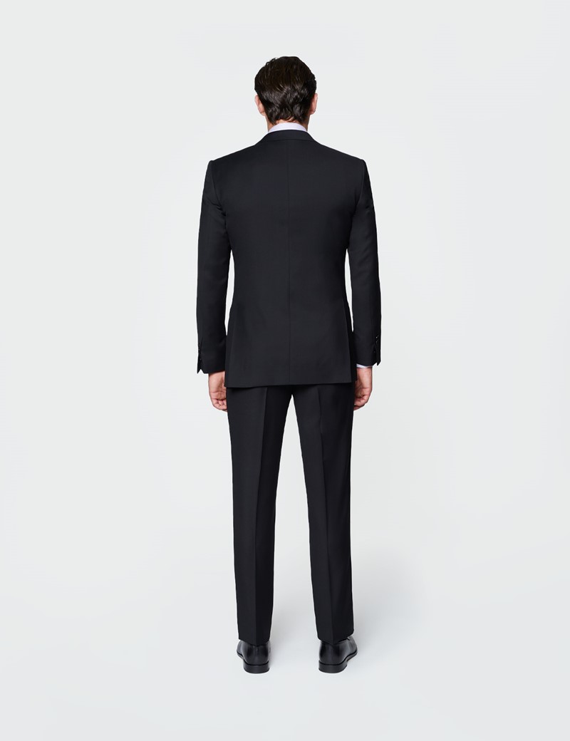 Anzug – Zweiteiler – 100s Wolle – Slim Fit – Twill schwarz