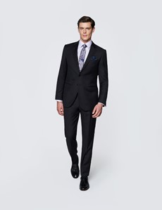 Men's Black Twill Slim Fit Suit